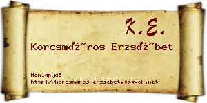 Korcsmáros Erzsébet névjegykártya